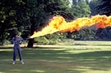 Sigourney testing flamethrower
