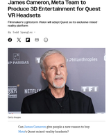 James Cameron Meta Pact on 3D Productions for Quest VR Headsets
