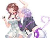 inugami korone and nekomata okayu (hololive) drawn by brz - 52707b97a24e8b2d947d3eb5c37bb62c