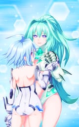 _ __green_heart_and_white_heart_neptune_series_drawn_by_up_mmmmmmmmss__5ed88e7fcd76a0d58ef5d6b6b213382e