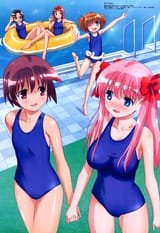yande.re 93985 haramura_nodoka kataoka_yuuki megane miyanaga_saki saki school_swimsuit someya_mako swimsuits takahashi_nariyuki takei_hisa yuri