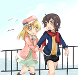 caesar and carpaccio (girls und panzer) drawn by abenattou - 227b32a9a5742c2175e5d6ed2a363dca