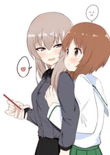 __nishizumi_miho_and_itsumi_erika_girls_und_panzer_drawn_by_chaarai__e4dd4e490fd62989fbb01647de246027