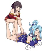 __megumin_and_aqua_kono_subarashii_sekai_ni_shukufuku_wo_drawn_by_qarimune__c0084a0da233f51b7e3c820d39cbc2c0