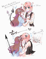 __yoshida_yuuko_and_chiyoda_momo_machikado_mazoku_drawn_by_lokiyoe__e28ed633806b57bda919ce538268f670