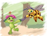 __palmon_and_funbeemon_digimon_drawn_by_omeka_gamma__28e8dc0b3881ab9732383e5c36f313d0