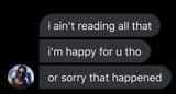 i aint reading all that