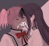 __akemi_homura_kaname_madoka_and_kyubey_mahou_shoujo_madoka_magica_drawn_by_qnhuw__188ea6a979de7fa6c019e34da681e5b3