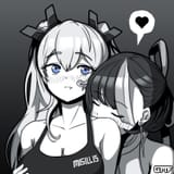 __syuen_and_laplace_goddess_of_victory_nikke_drawn_by_gasmaskfox__503d1aeba098db236447d9c357f687b0