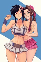 __tifa_lockhart_and_aerith_gainsborough_final_fantasy_and_3_more_drawn_by_raichiyo33__6797e6b0d3e8887aeec0c5cc5c005a6f