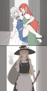 __kirisame_marisa_izayoi_sakuya_hong_meiling_and_koakuma_touhou_drawn_by_mata_matasoup__f54c6983004762afc32577995143eb5e