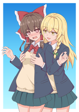 __hakurei_reimu_and_kirisame_marisa_touhou_drawn_by_piaoluo_de_ying_huaban__5fde1dd117dbfe1109a992c0b2ba4068