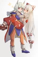 __fujiwara_no_mokou_kamishirasawa_keine_and_hero_touhou_and_2_more_drawn_by_shukinuko__09611de3a23a6b45789f00448cce0df8