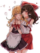 __hakurei_reimu_and_kirisame_marisa_touhou_drawn_by_amatukimahoro__928d0fb7d5221fed7142f4ad6dd62c30
