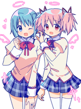__kaname_madoka_and_miki_sayaka_mahou_shoujo_madoka_magica_drawn_by_ruru_rurumagi__0ee7d3d00c813333ad65d9e49d2781b5