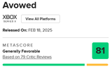 Screenshot 2025-06-12 at 10-34-44 Avowed Reviews - Metacritic