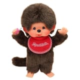 monchhichi-plueschfigur-junge-stretch-mit-latz-rot-braun-20cm