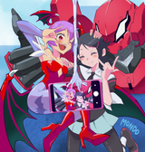 __lilith_aensland_and_peni_parker_marvel_and_4_more_drawn_by_supermondobeat__d112872dd723368c3de08e8ea32f77d3