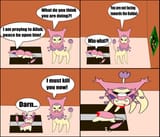 Skitty prays in the wrong direction
