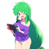 Cel shading, no outlines, ganbare goemon,{yae (ganbare goemon), green eyes, gree s-184849133