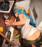 __aqua_and_chomusuke_kono_subarashii_sekai_ni_shukufuku_wo_drawn_by_khyle__8288488caf9c11a41c4aebad40b38e8f