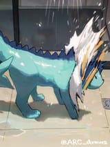 vaporeon shaking off water like dog or cat