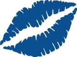 blue lipstick marks