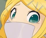 rin wearing one of those masks people wear when they are sick