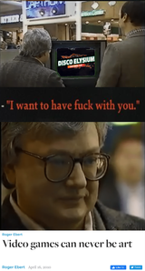videogames can never be art
