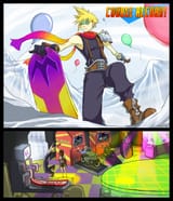Cloud taking his girlfriend out on a date