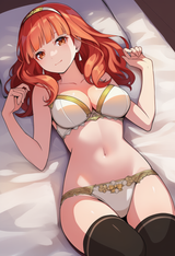 1girl, celica (fire emblem), {kamidan}, wagashi (dagashiya), konfuzikokon, lying s-3825367047