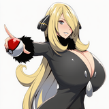 cynthia (pokemon), 1girl, solo, shirt gap, kloah s-4079802429
