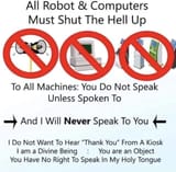 all robots must shut up