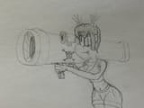 107659 - 1girl air-strip_angel artist_unknown blair huge_breasts rocket_launcher traditional_medium