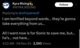 Sonic. If you can hear us, please, Sonic. Please save me. Please save me Sonic, please