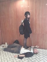 japanese girl on man