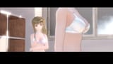 Shihori looking at Hinako