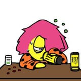 113044 - 1girl anthology_of_the_killer artist_2x bb can drugs energy_drink pills sweat tired