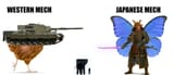east vs west mecha design