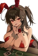 taihou bunny tongue out