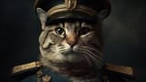 portrait-regal-cat-in-vintage-military-suit-digital-art-illustration-generative-ai-photo