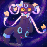 sylveon shiny umbreon hybrid in space