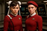 20250619_0407_Chun-Li and Cammy in Starfleet_simple_compose_01jy3pz9zaf3ssvv3evz2bb274