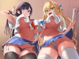 yande.re 1191909 sample asanagi cameltoe erect_nipples no_bra pantsu seifuku skirt_lift string_panties symmetrical_docking thighhighs thong