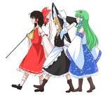Happy three friends