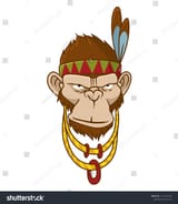stock-vector-gorilla-monkey-ape-frightful-animal-cool-animal-wearing-native-american-indian-headdress-with-1414720199