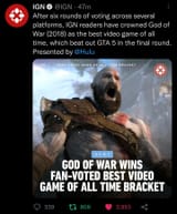 God of War Greatest Game of All Time Fan Vote IGN