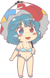 8273 - alternate_outfit full_bodied happy swimsuit tatara_kogasa ten_desires undefined_fantastic_object
