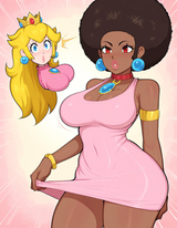 princess peach looking at her new look