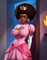 princess peach black afro 2